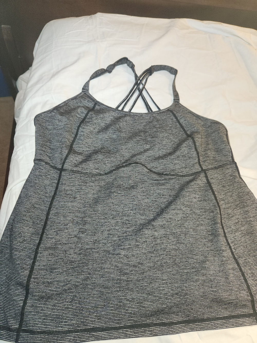 torrid Black & White Space-Dye Strappy Tank Activewear 2X